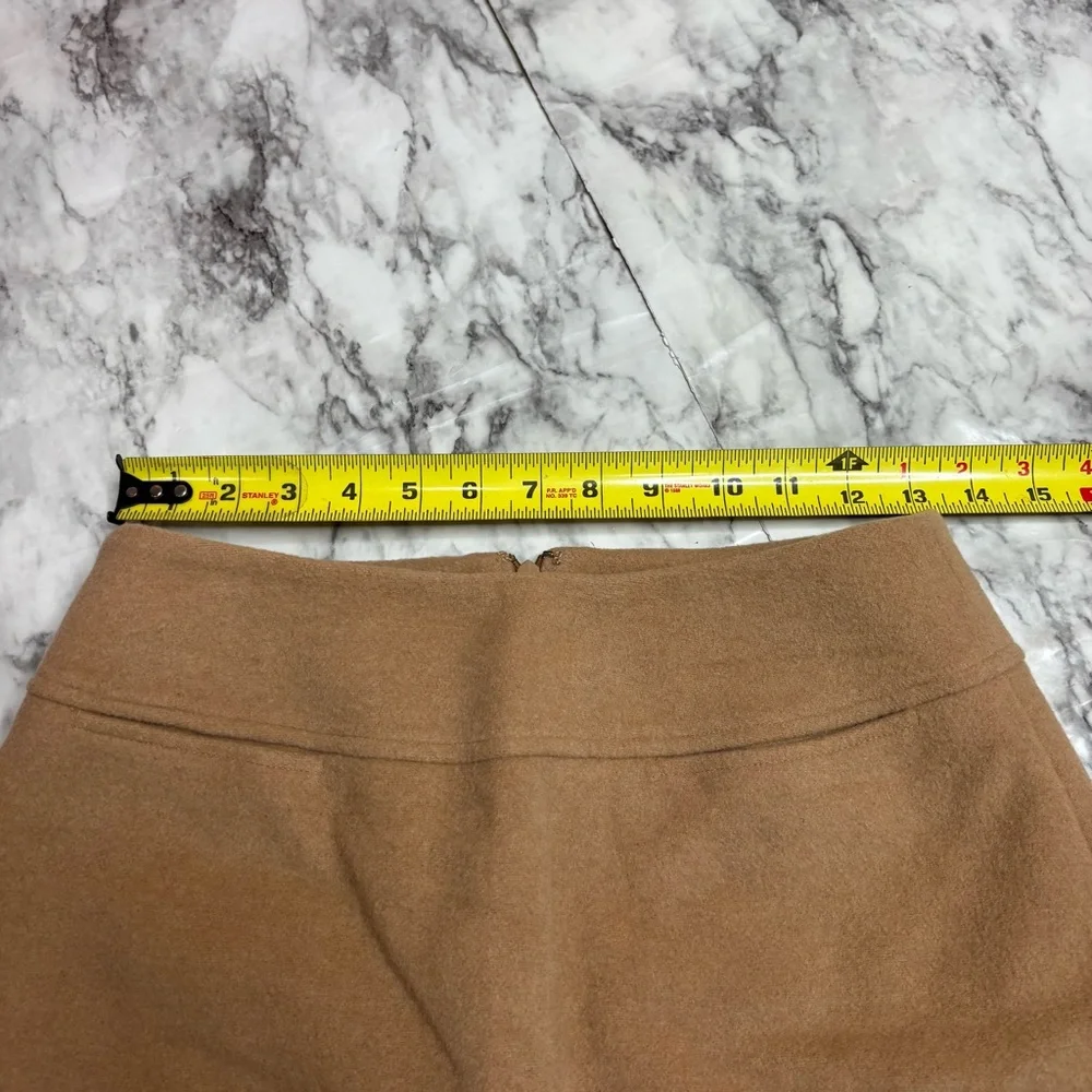 Ann Taylor LOFT Y2k 2000s vintage Wool Blend A-line Skirt tan brown size 4 - Picture 4 of 5